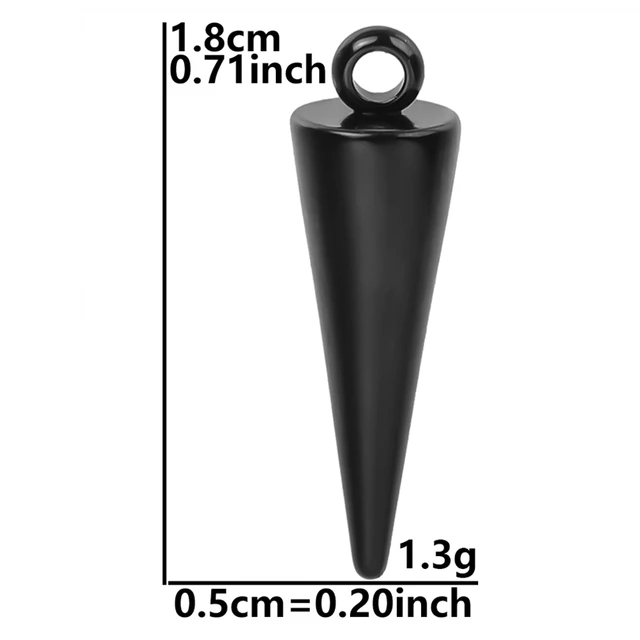 60 Pezzi Ciondoli Cono In Acciaio Inossidabile - 6 Misure Per Fai Da Te Gioielli Punk | Ipoallergenici - Foto 3