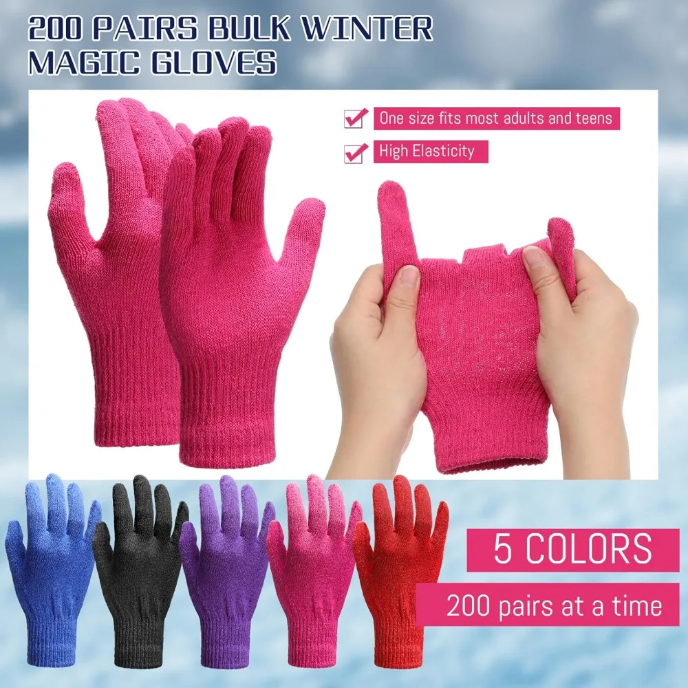 Bulk Winter Knit Gloves for Men and Women 3