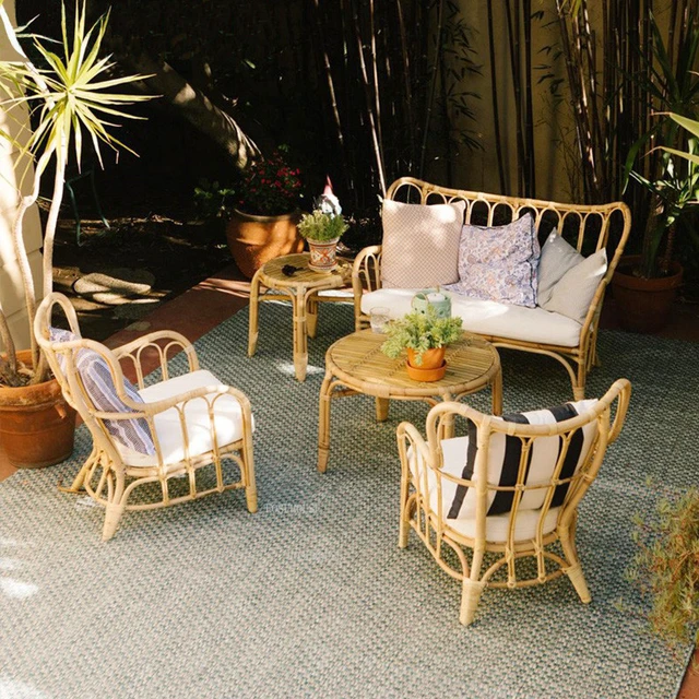 Mobili da esterno moderni per balcone terrazza Rattan sedie tavolo da tè  tre pezzi Set cortile giardino per il tempo libero poltrona da esterno -  AliExpress