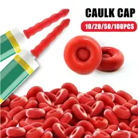 20pcs Caulk Cap Glass Glue Tip Sealing Cap Barrel Glue Mouth Protective Cover  Red Caulk Saving Cap Caulking Gun Nozzles Cap 1