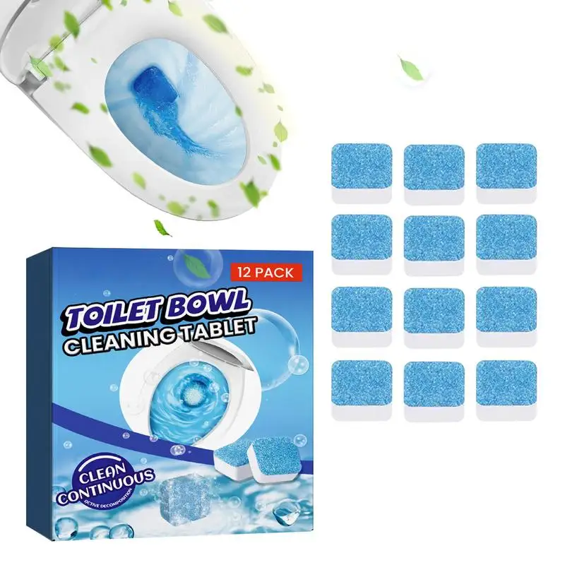 

Toilet Bowl Cleaning Tablets Automatic Toilet Bowl Cleaners 12pcs Sustained-Release Toilet Tablets For Deodorizing & Descaling