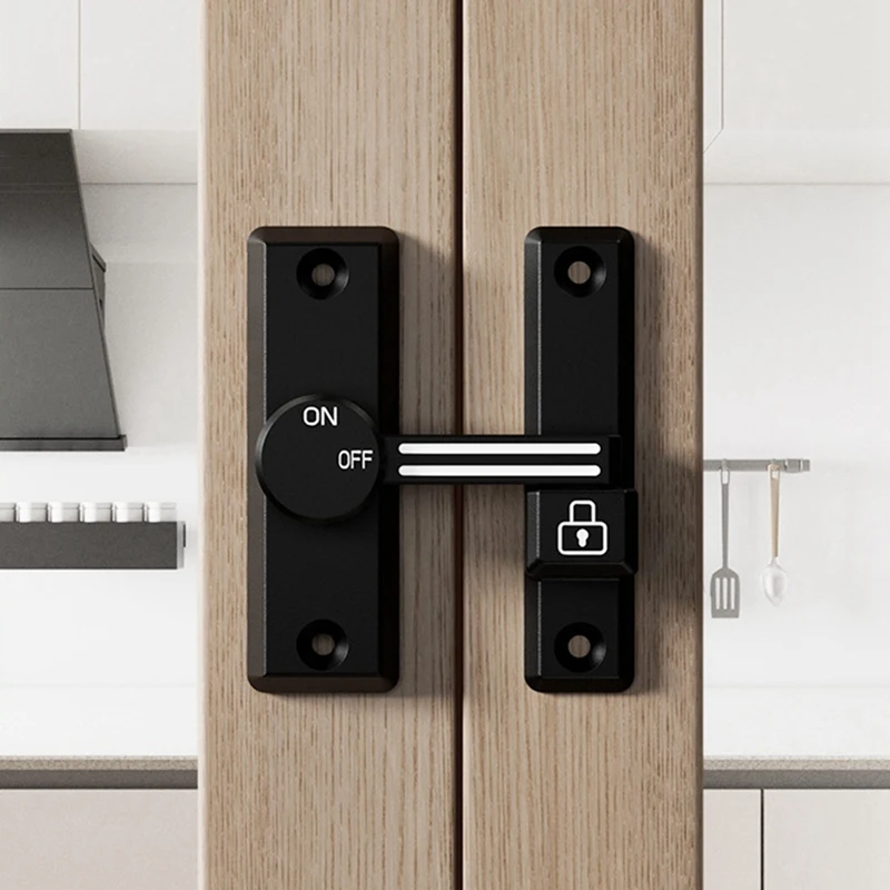 A93G Bolt Door Latch, Punch-Free Buckle, 180 Degree Left/Right Sliding, Suitable For Home Security Door, Barn Garage, Garden