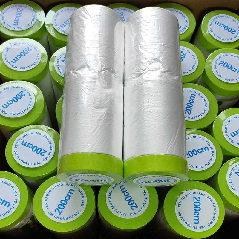 New Material Paint Protect Cover Spray Paint Masking Paper Plastic Kraft Paper Film Barrier Car Renovation Protective Tapes