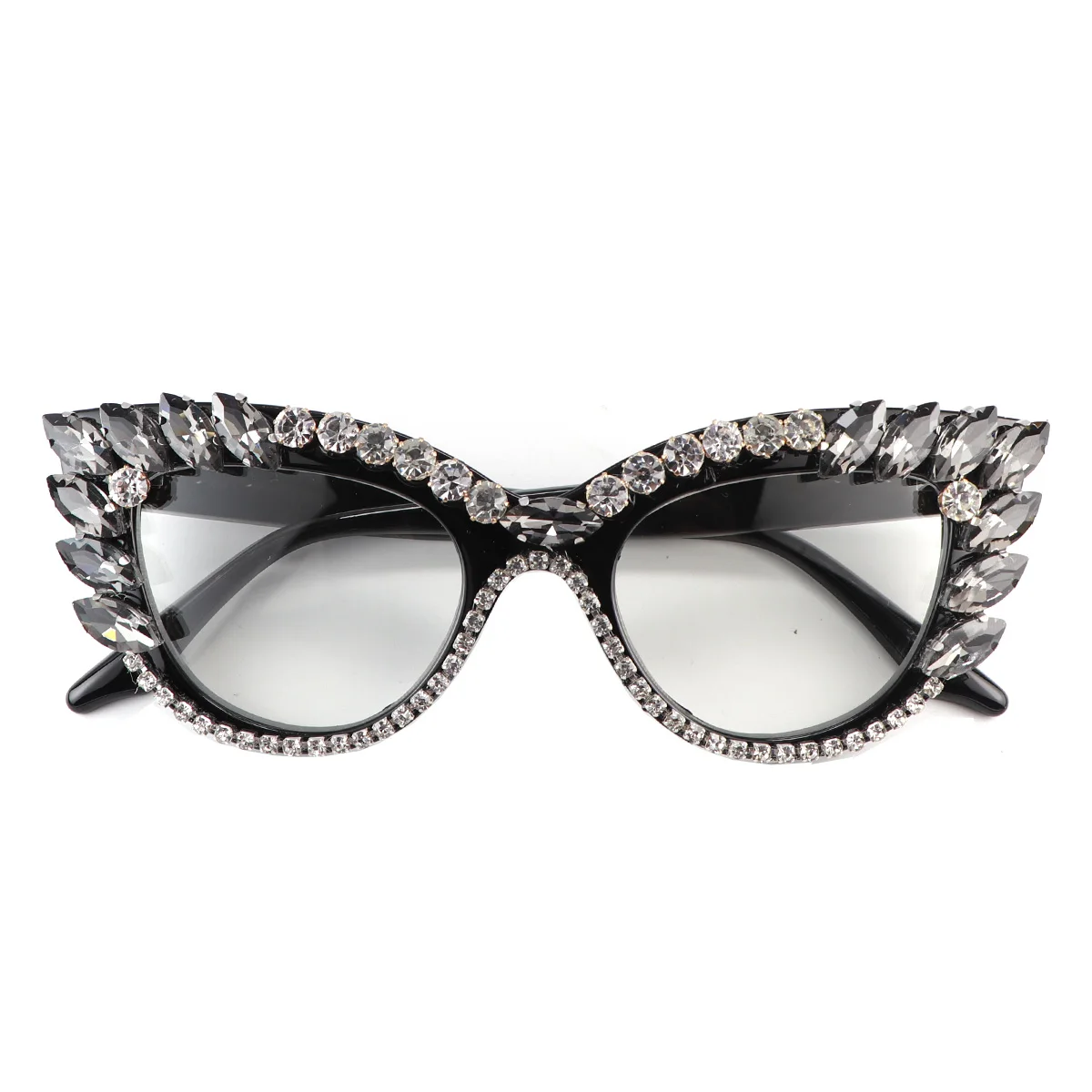 Cat Eye Reading Glasses Women Anti Blue Ray Pink White Rhinestone Trim Presbyopia Glasses Female Diopter From +100 To +400 6