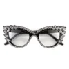 Cat Eye Reading Glasses Women Anti Blue Ray Pink White Rhinestone Trim Presbyopia Glasses Female Diopter From +100 To +400 6