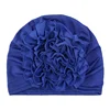 KepaHoo Solid Color Chiffon Flowers Turban Hijabs Fashion Ladies Head Wraps Muslim Hats Breathable Chemo Cap For Women Girls 2