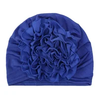 KepaHoo Solid Color Chiffon Flowers Turban Hijabs Fashion Ladies Head Wraps Muslim Hats Breathable Chemo Cap For Women Girls 2