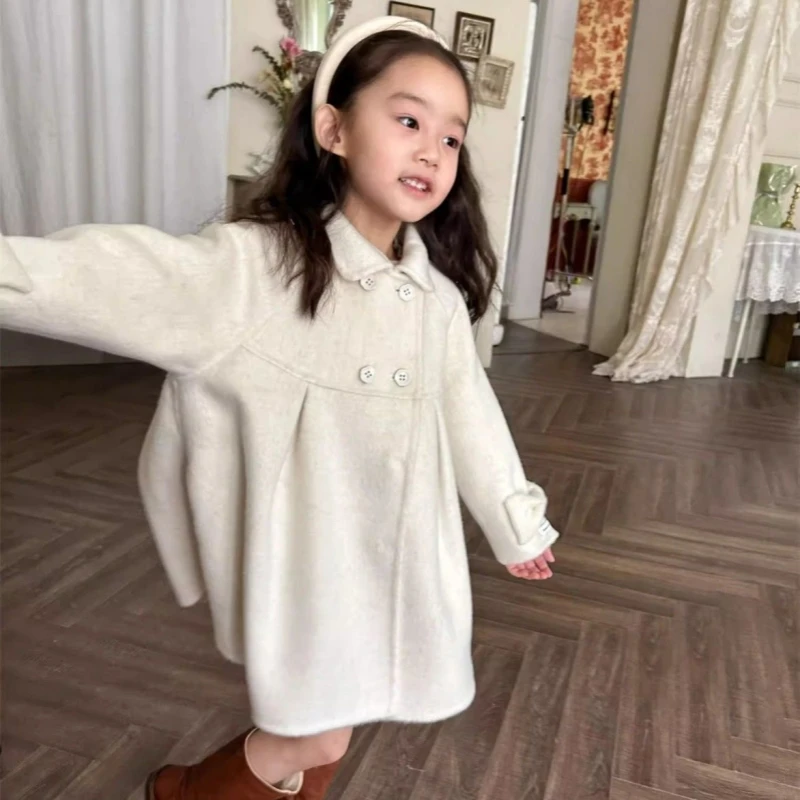 Girls Woolen Coat Overcoat Jacket Windbreak Beige Warm Thicken Winter Cotton Teenagers Outwear Children&rsquo;s Clothing girls winter coat girls outerwear