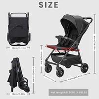Poussette bébé pour tout-petits avec siège inclinable, poussette Ultra compacte avec grand panier de rangement, auvent, pour Buggy de voyage 2