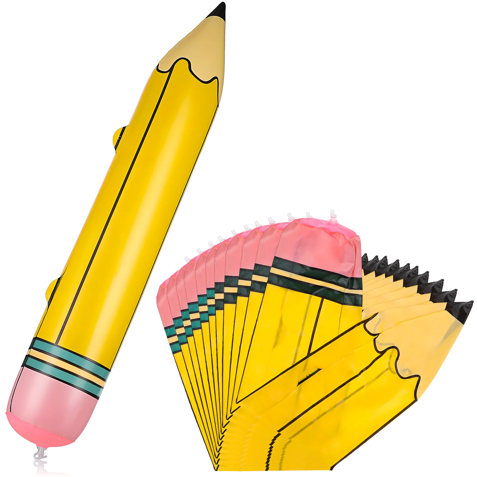 

12 Pcs Inflatable Pencil Toy Crayons for Kids Wax Props Decorations Classroom Toys Oversized Large Photo Pvc Child