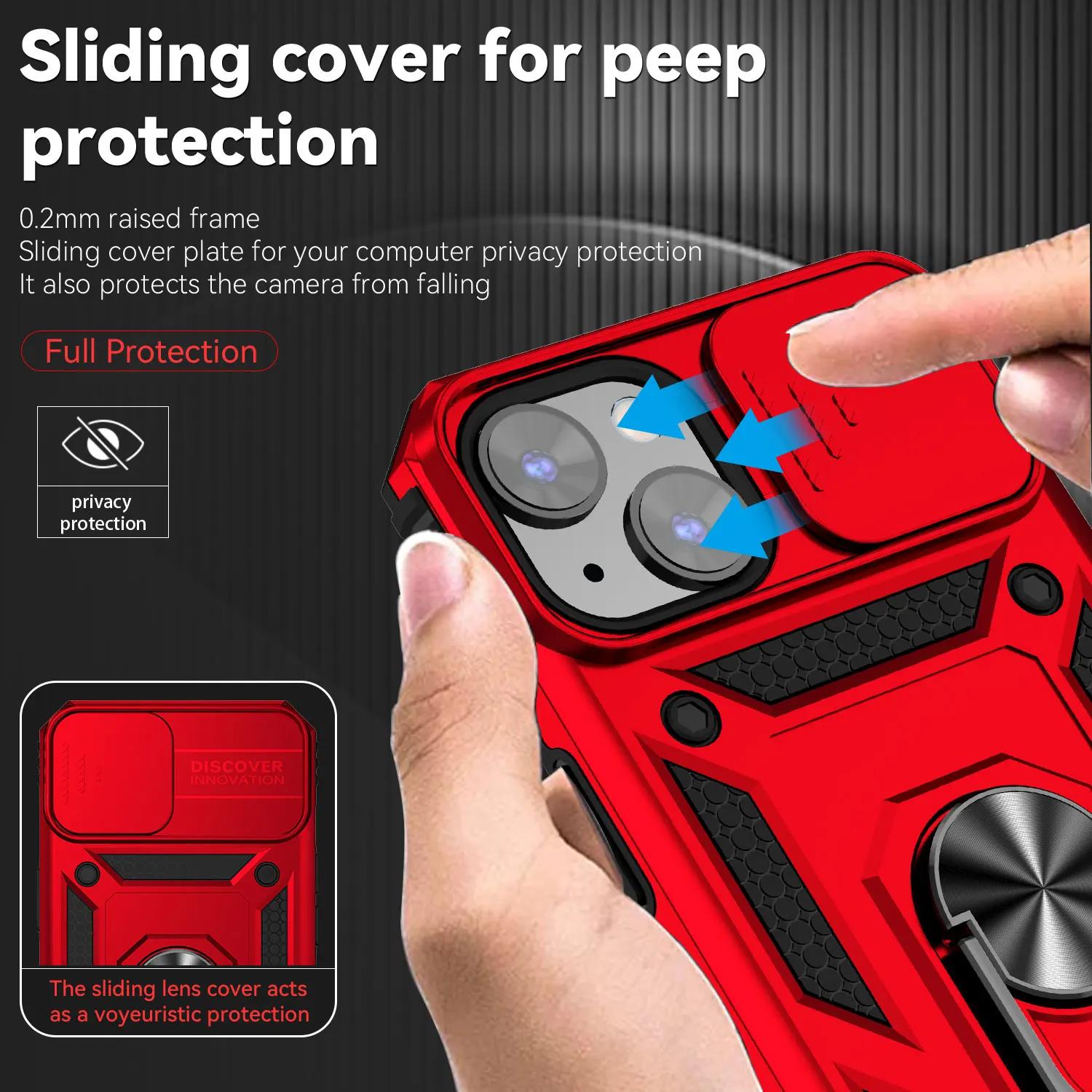 Armor Shockproof Magnetic Ring Stand Holder Case - Enhanced Protection Back Cover
