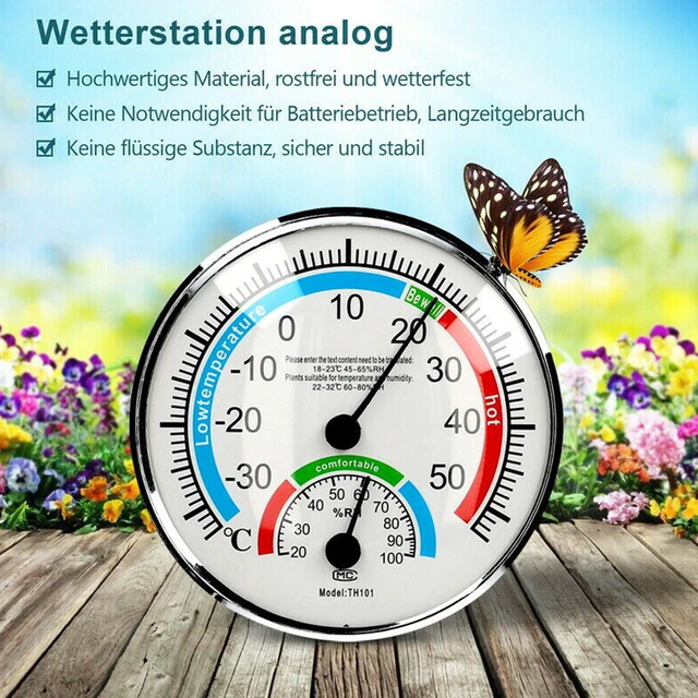 Thermomètre/hygromètre analogique - contrôle de la température/de  l'humidité - plusieurs échelles de mesure