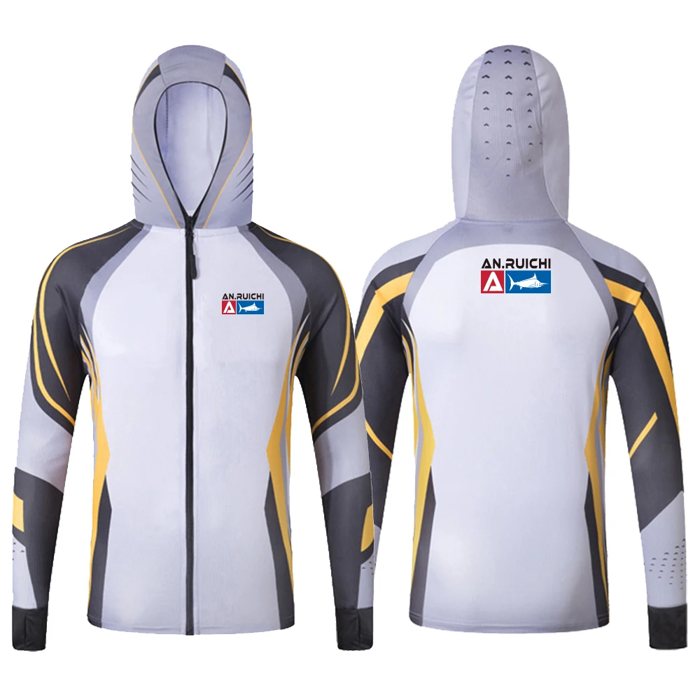 Summer Fishing Hoodie Men Long Sleeve Uv Protection Angling Clothing Outdoor Hiking T-Shirt Fishing Surfing Shirts fishing shirts
