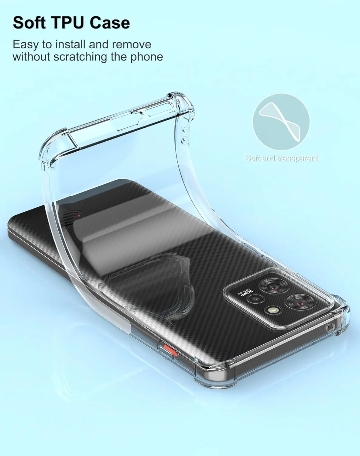 Reinforced Corner Soft TPU Clear Shockproof Case for Motorola ThinkPhone - Durable Protection and Sleek Design
