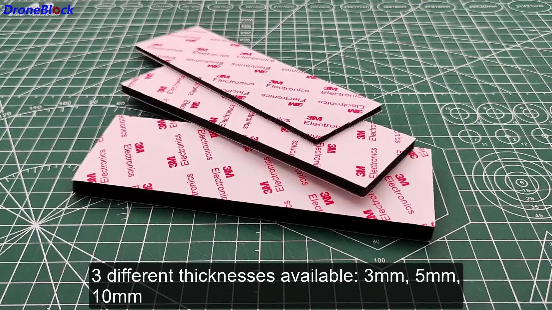 Mousse adhésive double face amortissement vibrations drone 2 pièces