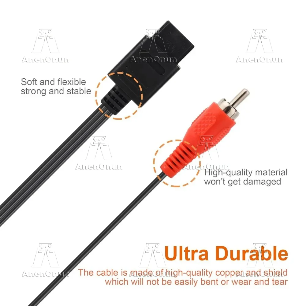 High Quality AV Cable - 1.8M/6ft TV Audio Video Composite Cord for Retro Gaming Consoles
