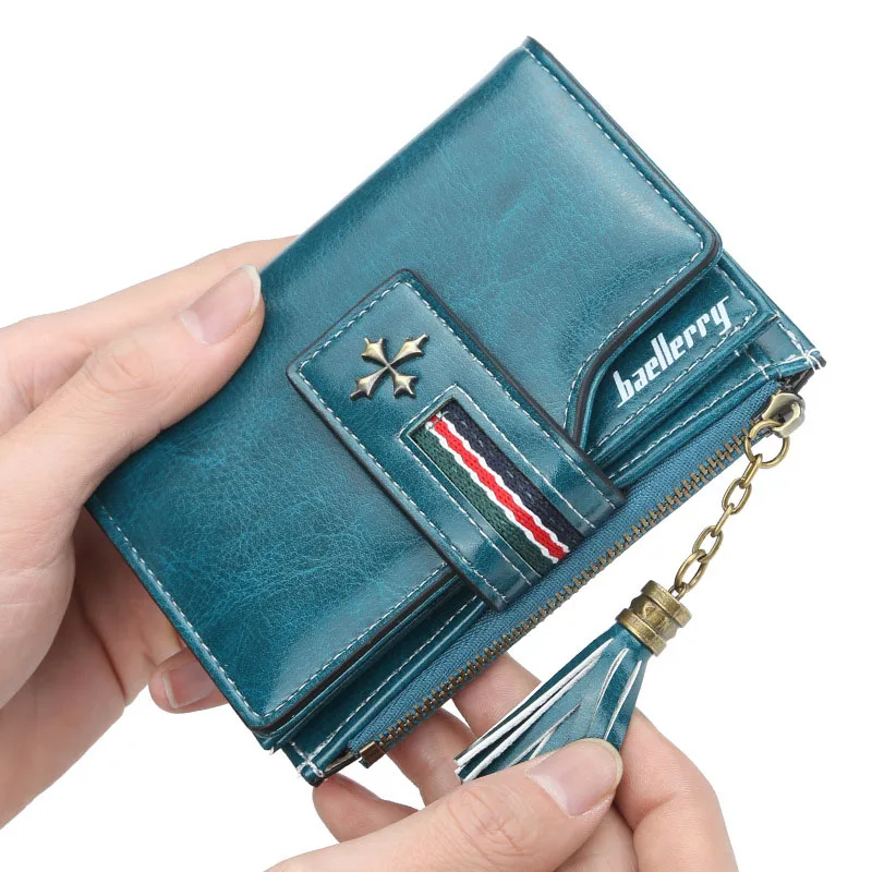 Elegant Women Multi Card Casual PU Leather Purse with Style Storage Card Bag Coin Short Wallet Change Purse Carteras Para Mujer 3