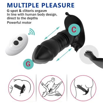 Huge Dildo Vibrators Anus Butt Plug Male Prostate Massager Adult Toys Anal Vibrator Remote Telescopic Vibrator Sex Toys for Men 5