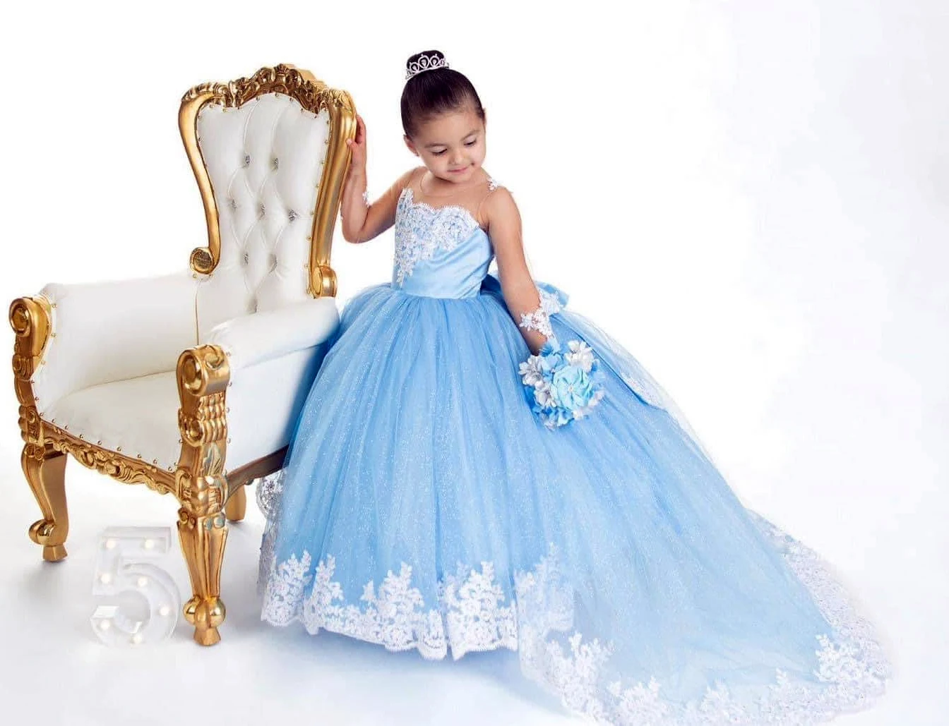 Encantadores Vestidos De NiñA De Las Flores Con Escote En V Y Adornos De Lazos