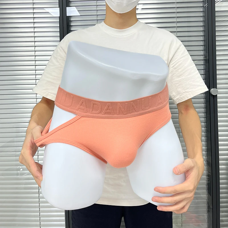 Pink Gay Men Underwear Briefs Soft U Convex Cotton Male Underpants Penis  Pouch Comfortable Men's Panties Cuecas Hombre