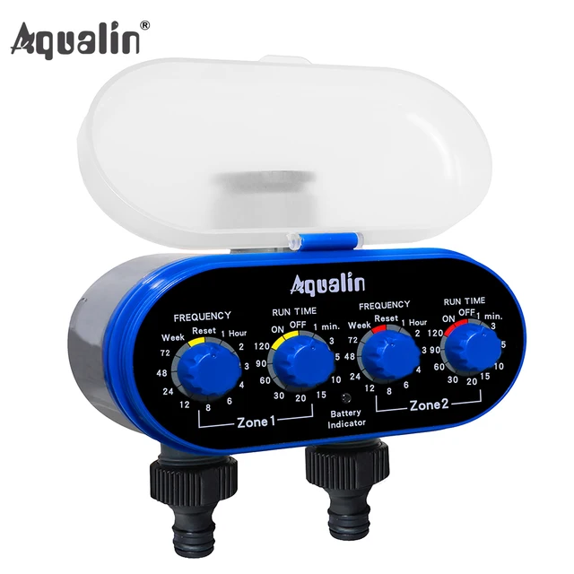 Ball Valve Electronic Automatic Watering Two Outlet Four Dials  Water Timer Garden Irrigation Controller for Garden, Yard #21032 1