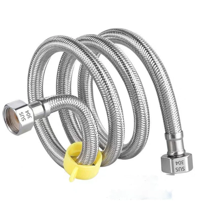 Plumbing Hose Water Pipe Plumbing Supply Hose 304 Stainless Steel Braided Hose Water Heater Toilet Faucet Connection High Pressure Explosion-proof Water Inlet Hose Household
