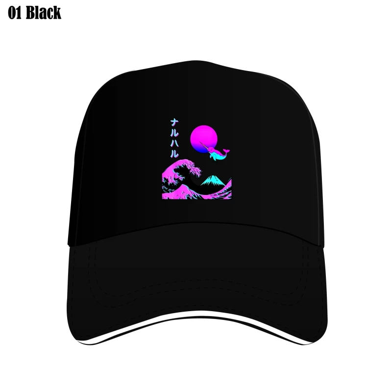

Vaporwave Aesthetic Narwhal Cap With Japanese Writing