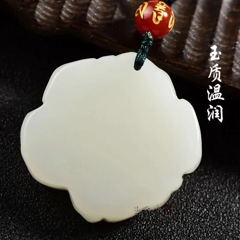 Natural Green Hand-carved Rose Flower Jade Pendant Fashion Boutique Jewelry Men and Women Necklace Gift Accessories