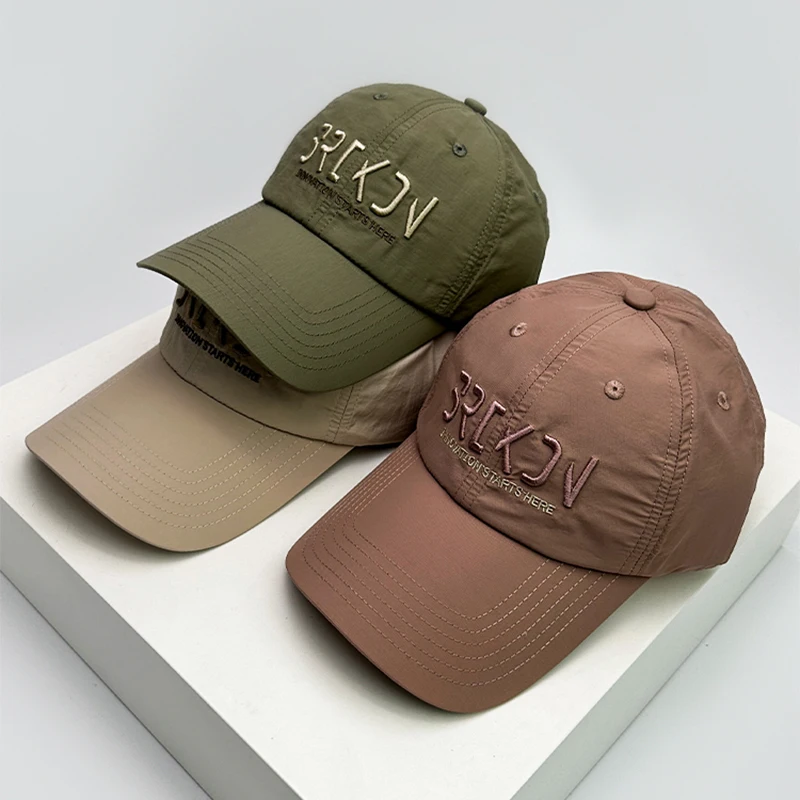 

New Men Woman Korean Outdoor Letter Embroidery Quick Drying Baseball Hats Sunshade ins Breathable Snapback Caps Versatile Sports