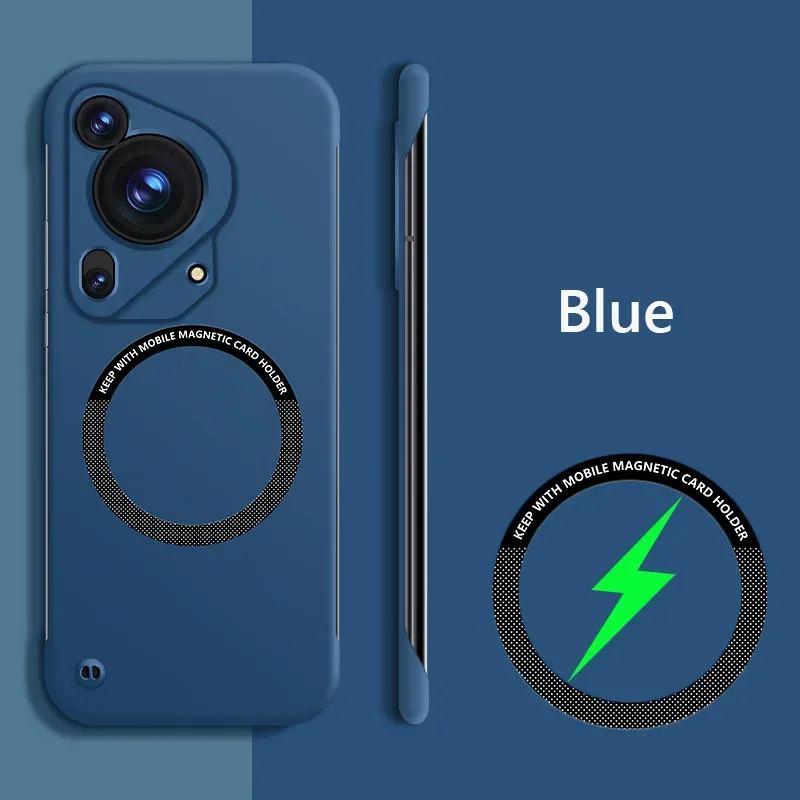 Magnetic Frameless Matte Hard PC Phone Case with Wireless Charging Compatibility