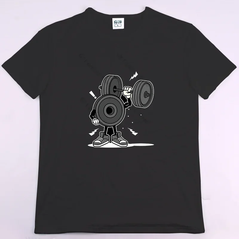 thumbnail image 1 of Camiseta de cuello redondo para hombre, divertida, de manga corta, informal, de gran tamaño, con texto en inglés "Buns of steel Rabbit Fitness Gym Rat Bodybuilding", 1 of 4