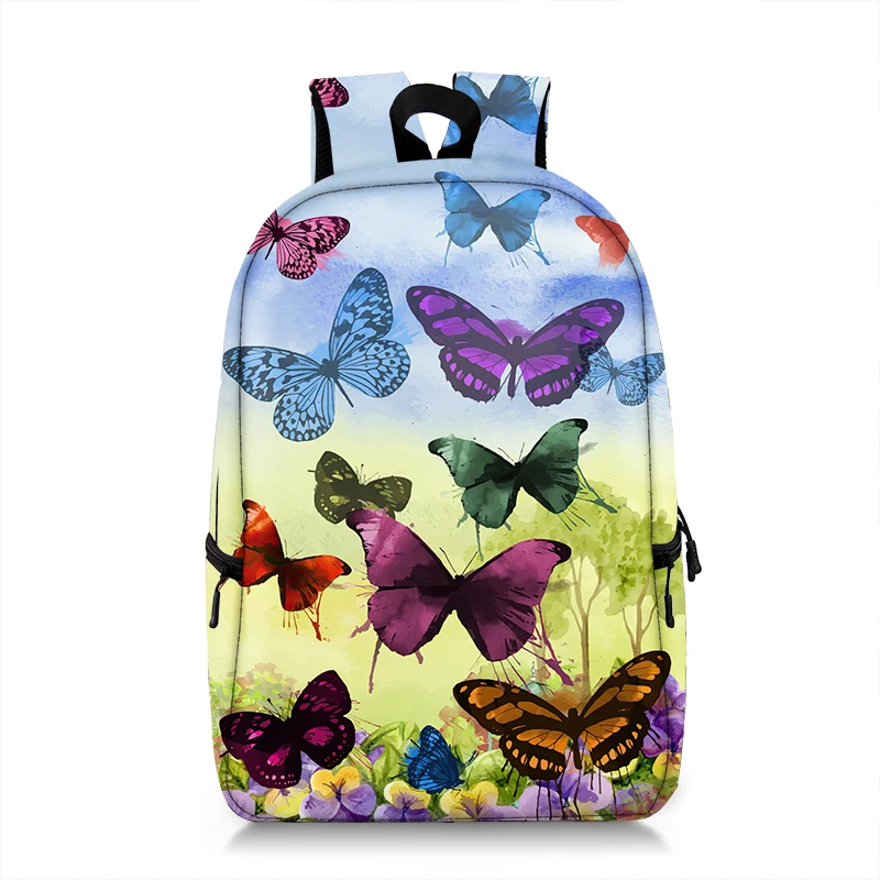 Beautiful Butterfly Print Backpack Women Fashion Rucksack Teenager Girls School Bags Canvas Travel Bag Laptop Backpacks 3