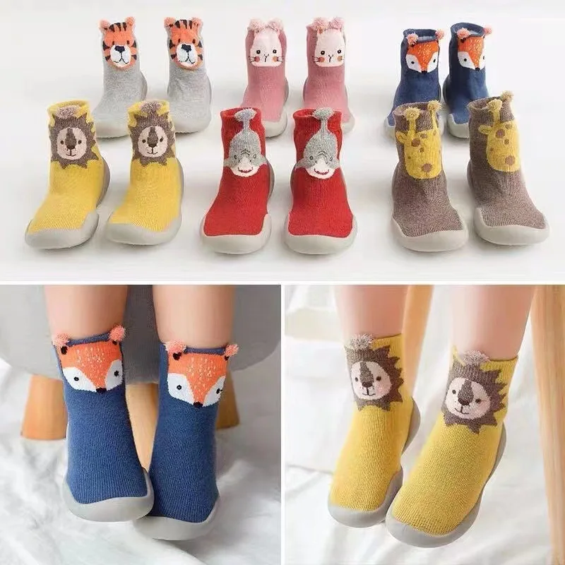 Infant Toddler Spring Summer Soft Sole Sock Shoes Cute Animals Unisex Baby Non-Slip Floor Socks Kids 0-3T Lightweight Prewalker baby shoes soft sole shoes