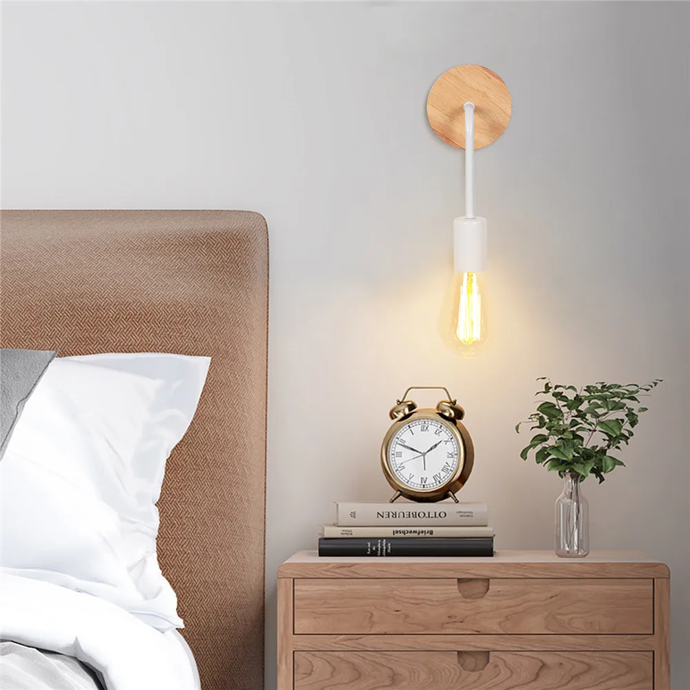 black white industrial wall sconce iron wood