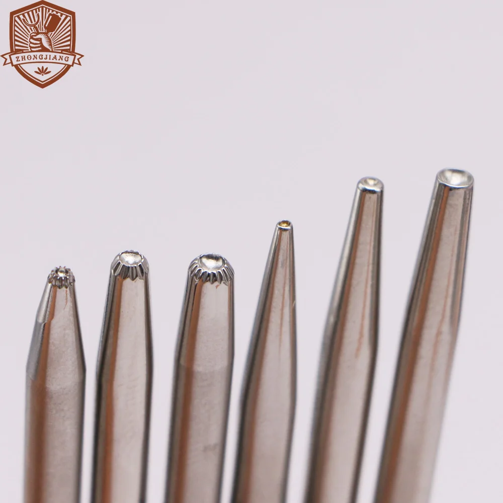 Leather Work Stamping Tool Carving Round Dot Pattern S052 S053 S054 S055 S056 Carving Leather Craft Zhongjiang Stamps