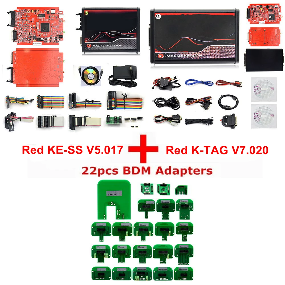 Online 2.80 EU For Ke-ss V5.017 OBD2 Manager Tuning Kit For KESS KTAG V7.020 4 LED BDM Frame 22pcs Adapters ECU Programmer car obd adapter