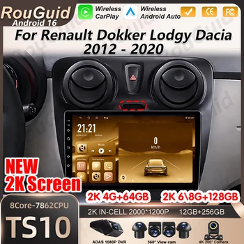 Radio para Auto con Carplay para Renault Dokker, Lodgy, Dacia 2012-2020, Reproductor Multimedia, GPS, Navegación, Unidad Principal, DSP, Bluetooth, Autoradio 5G 1