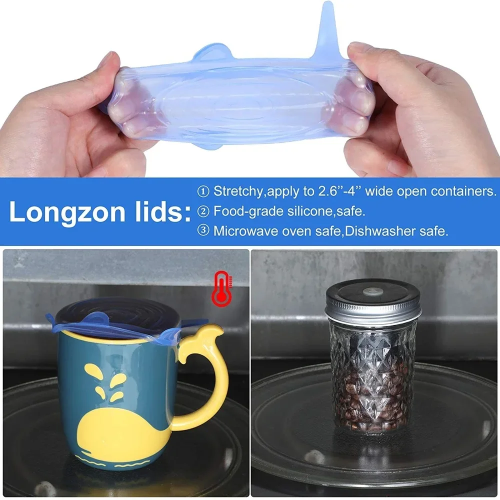 Pack of 20 Silicone Stretch Jar Lid for Food Storage