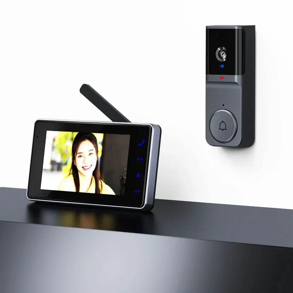 M16A 1080P Wireless Waterproof Video Doorbell 4.3-inch IPS Screen Infrared Night Vision Doorbell Family Apartment 2.4G Camera 6