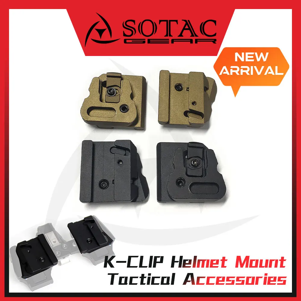 SOTAC GEAR Tactical K-CLIP Helmet Mount for RQE Universal Mount PVS-14 Night Vision Bridge Mounts Dovetail Conversion Adapter