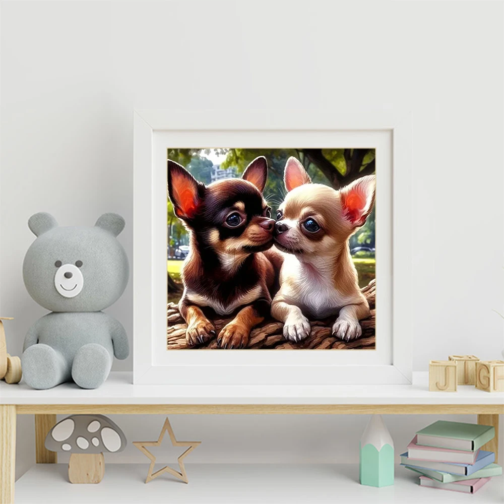 모모아트 다이아몬드 자수 개 동물 그림 크로스 스티치 키트 DIY 다이아몬드 모자이크 그림 라인스톤 수제 선물