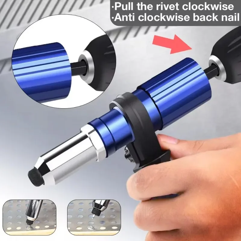 New Electric Rivet Gun Core Pull Rivet Conversion Head 2.4mm-3.2mm-4.0mm-4.8mm Household Electric Tool Suitable Drill