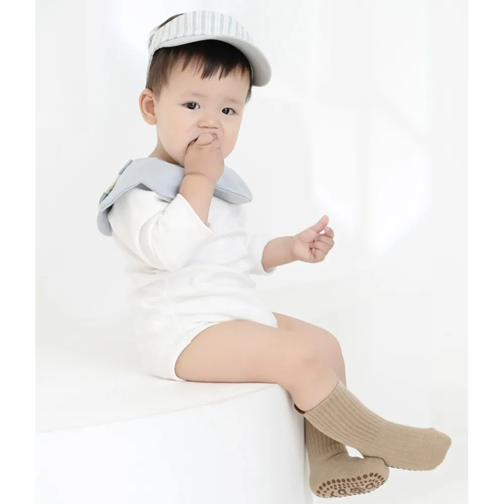 5 Pairs Kids Cotton Socks Boys and Girls Cute Comfy Breathable Baby Non-slip Floor Socks 0-8Y