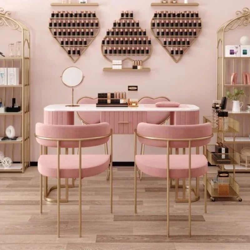 Professional Modern Nail Table Exquisite Receptionist Nordic Design Manicure Table Modern Pink Mesa De Manicure Furniture YX50ZJ