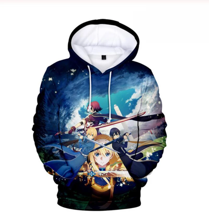 SAO Sword Art Online Hoodie Sweatshirt Men Women Fashion Casual 2023 Hot  Sale Anime 3D Hoodies