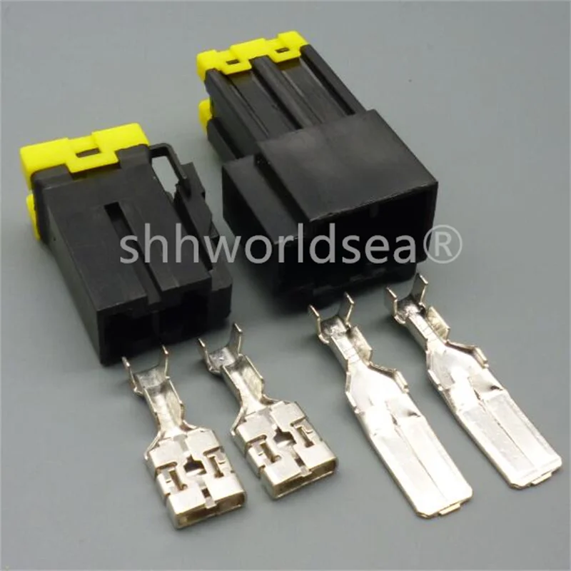

1Sets 2 Pin 9.5MM Waterproof High Current Male Female Black Automobile Connector Wiring Plug 7122-4123-30 7123-4123-30