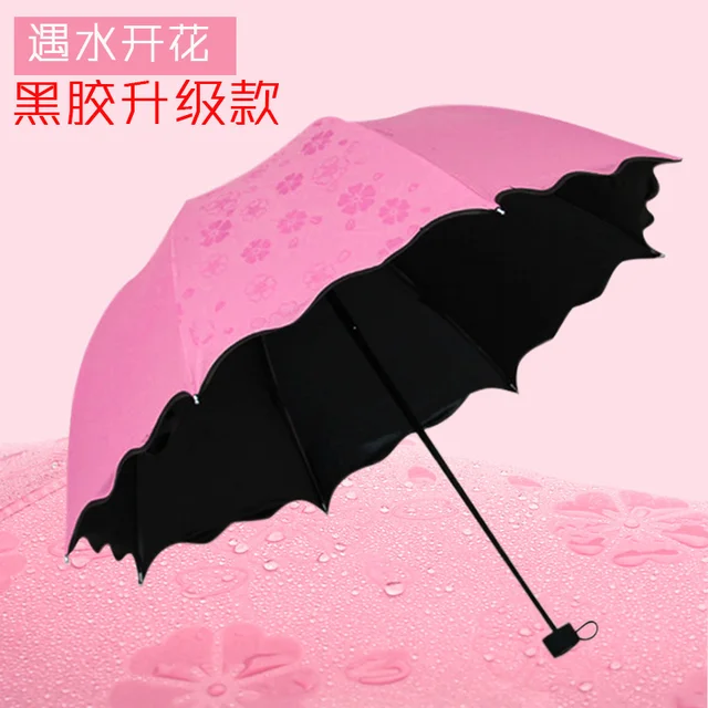 Lady Magic Flowers Esernyő Umbrella Travel Parasol Összecsukható Eső Szélálló Hajtogató Uv-Ellenes Nap/Eső - Image 2