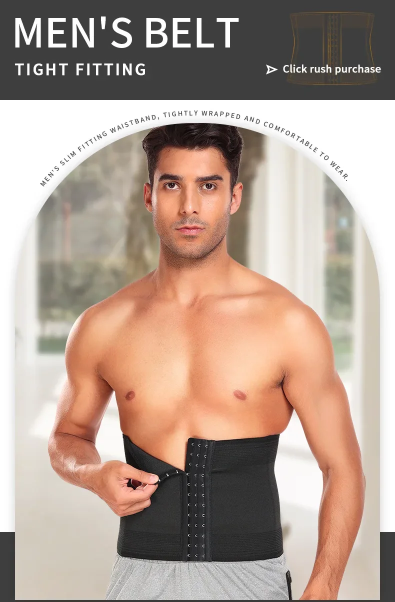 Description Picture 3 of itemShapewear Men Slimming Body Shaper Waist Trainer Trimmer Belt Corset For Abdomen Belly Shapers Tummy Control Fitness Compression
