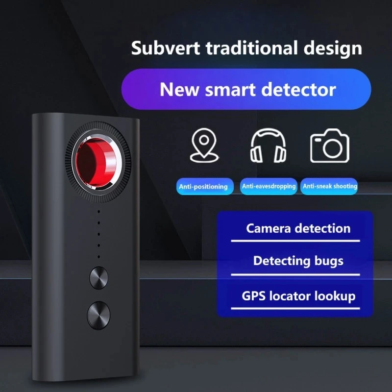 Black T1 Hidden Camera Finder Gadgets Camera Spy Lens Cameras Wiretapping GPS Tracker Sound Signal Finder Detector Black