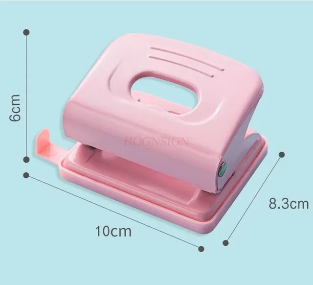 Macaron color circular double hole large thick loose leaf punch manual circular hole press 1